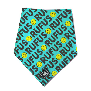 Bandana Perronalizada "Menta+ Negro" con smiley faces