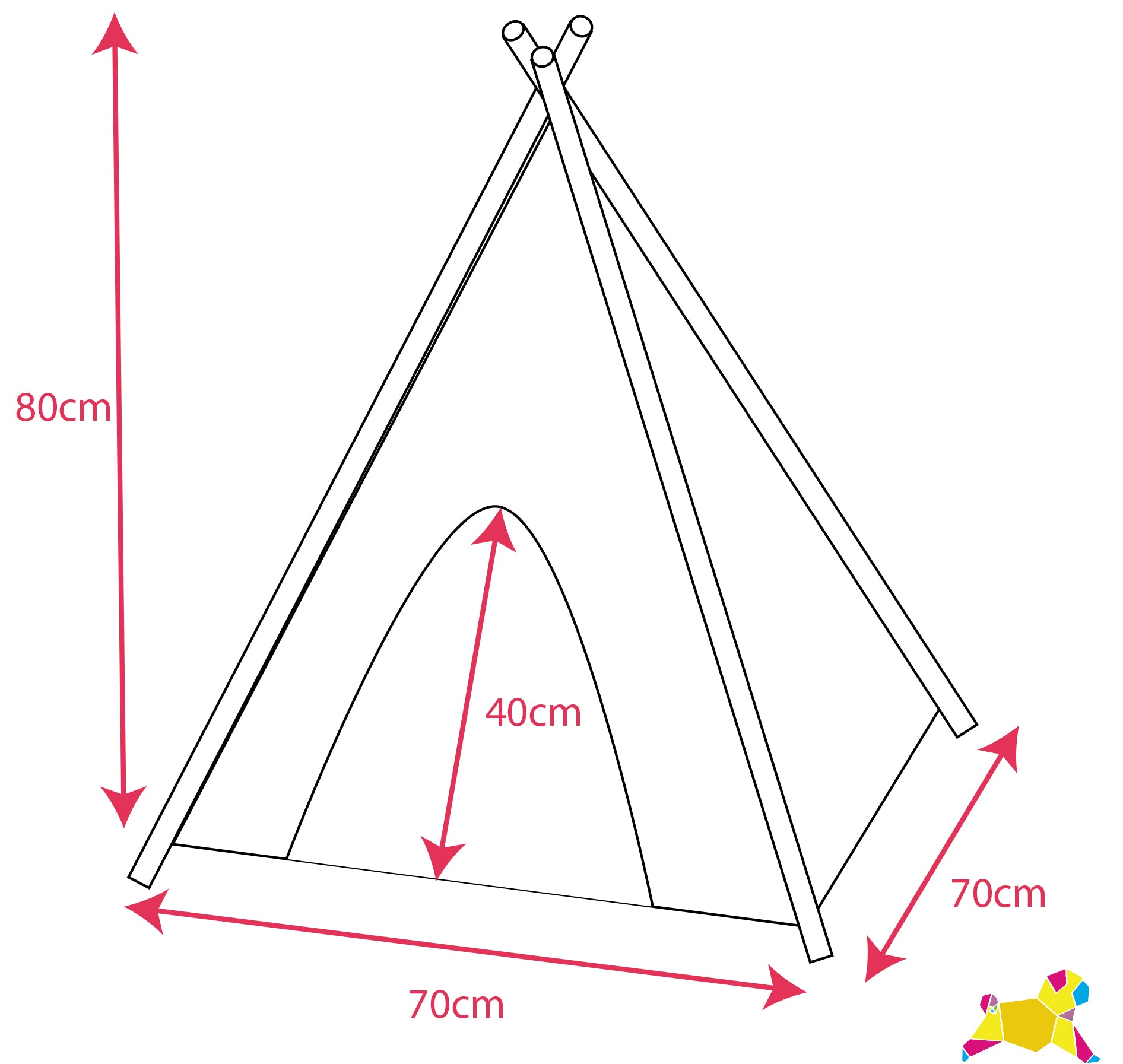 Tipi "Estrellas" Blanco/Gris Medio